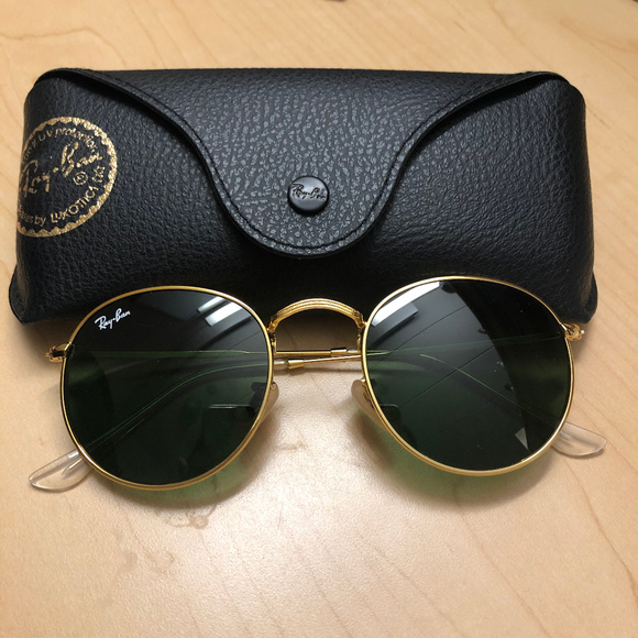 SOLD Ray-Ban Round Metal Gold Green G-15 RB3447 - Picture 3 of 5